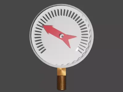 Monometr thermometer with arrow Free 3D model