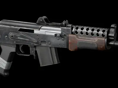 GAME READY MODIFIED AK74U PBR RIGGED Low-poly 3D model