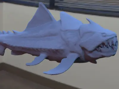 Shark catfish Hybrid Sea monster 3D model