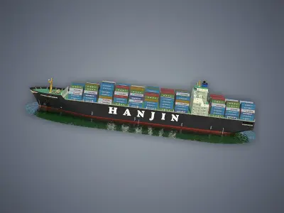 Cargo Ship Hanjin Low-poly 3D model