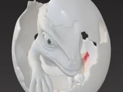 Hatching Baby Dinosaur Unique Design Pendants 3D print model