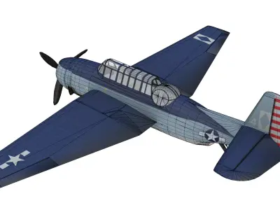 Grumman TBF Avenger Low-poly 3D model