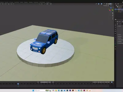 Stylized Low Poly SUV Car 3D Model  Game Ready   Vehicle Low-poly 3D model