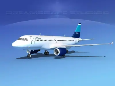 Airbus A319 Jet Blue 1 3D model