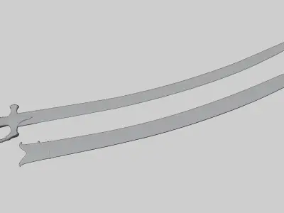 Ancient Indian Sword Low-poly 3D model