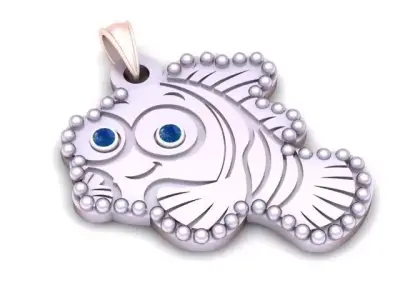 FISH GOLD PENDANT 3D PRINTABLE MODEL 3D print model