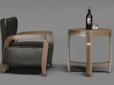 Timothy Oulton Achilles vintage Low-poly 3D model