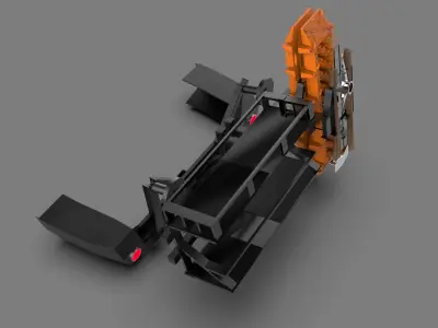 Heavy-Duty Rear Metal Off-Road Bumper Low-poly 3D model