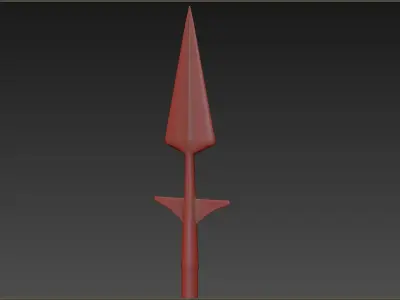 Medieval Spear Low-poly 3D model 3