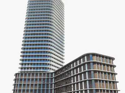 Residential Tower 01 Low-poly 3D model
