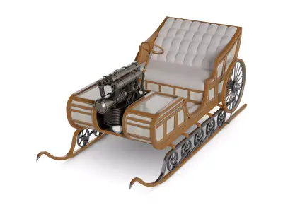 Snowmobile Rescue Sled 3D model get