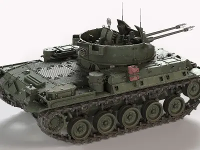 M42 Duster 40mm Anti Aircraft Tank Low-poly 3D model