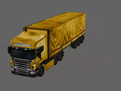 transport truck Cargo Truck 8x4 Low-poly 3D model