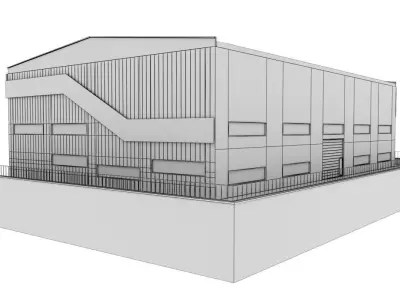 Factory Building Composite Panel Facade 3D model purchase