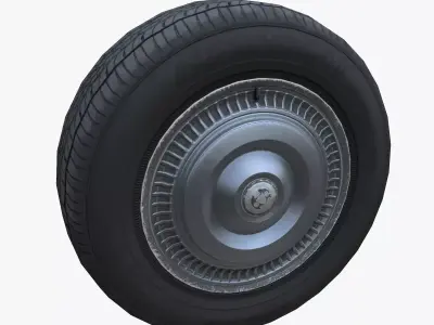 Classic sedan wheel PBR Low-poly 3D model