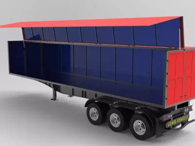 Truck Trailer Low-poly 3D model by MK-3D