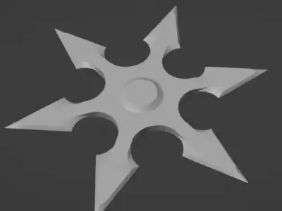 Low Poly Shuriken star Free low-poly 3D model
