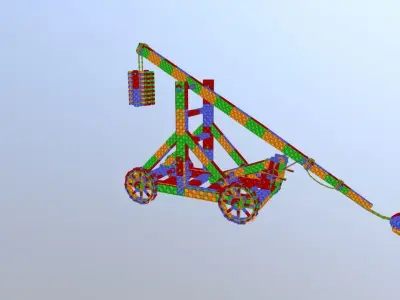 Medieval Trebuchet  Low-poly 3D model