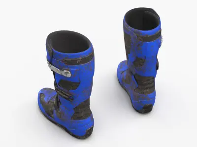  Enduro Motocross Boots Blue Muddy 