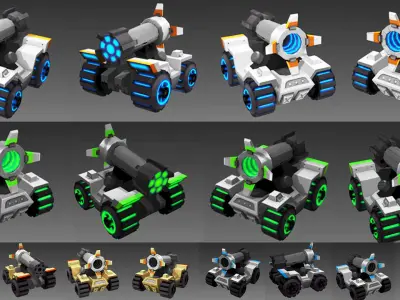 S Tank SciFi - Ultimate Game-Ready War Machine  Low-poly 3D model