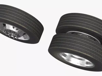 Heavy Duty Dually Wheels with Tire Assembly 3D model