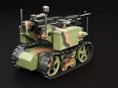 Military Tracked Robot Camo 3D model