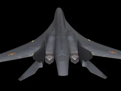 H-10 Sanwuzu Chinese Concept Strike Bomber Low-poly 3D model