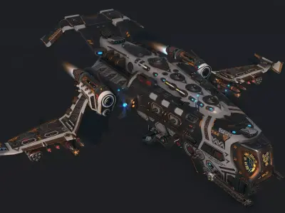 Spaceship 04 Modular Pack Low-poly 3D model
