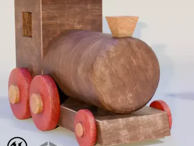 Wooden Toy Trains 3D model