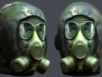 Helmet 3d model military combat Military Low-poly Low-poly 3D model 22