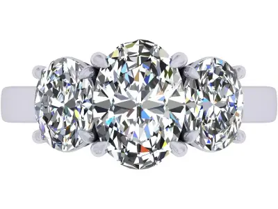 Oval Stone Engagement Ring 3D print model purchase