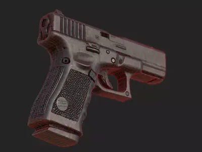 Glock 19 Gen 5  Realistic 3D Model  4K PBR Textures Game Ready  Low-poly 3D model