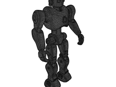 Red Stylized SciFi Robot Model 3D model