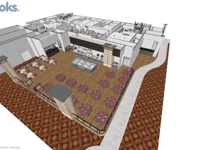 Casino Commercial Kitchen Bar Open Buffet and Cold Rooms 3D model