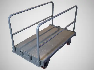 Warehouse Push Cart - Game ready prop Low-poly 3D model