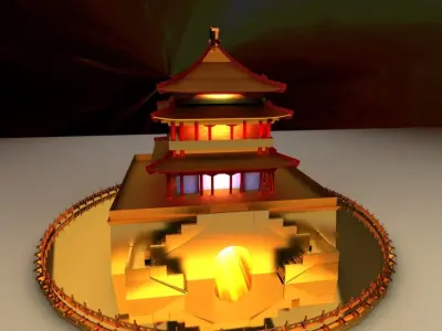 Chinese house 3D model buy