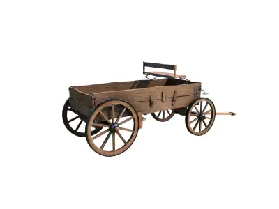 Western Chariot Free low-poly 3D model