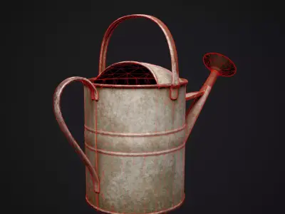 Old Watering Can Low-poly 3D model