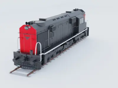 train model engine Low-poly 3D model