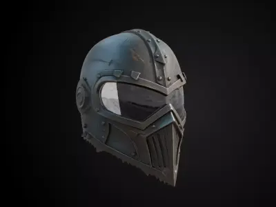Stylized Interstellar Bounty Hunter Helmet - Nova Hunter 3D print model