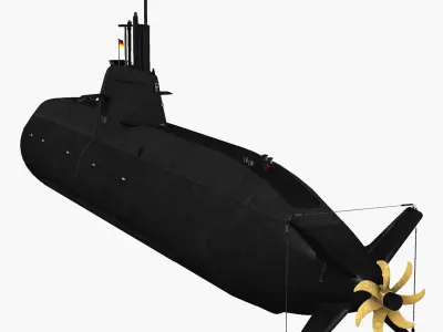 U-32 Type 212 Submarine 3D model