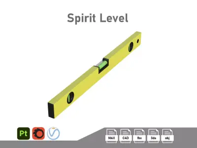 Spirit Level Low-poly 3D model buy