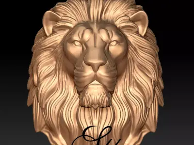 LION SILVER GOLD PENDANT 3D MODEL 3D print model