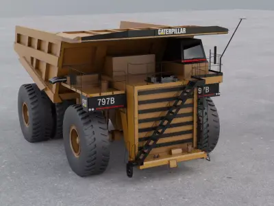 Mining Truck - Cat 797B  Low-poly 3D model
