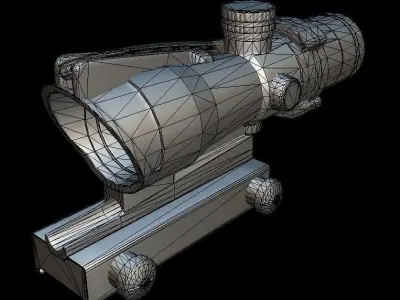 ACOG 4x32 Gun parts Low-poly 3D model