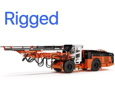 Underground Mining Drill Rigs DD422iE Rigged 3D model
