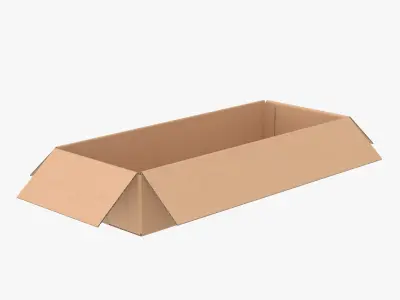 Cardboard Box 50x20x10 Open 3D model