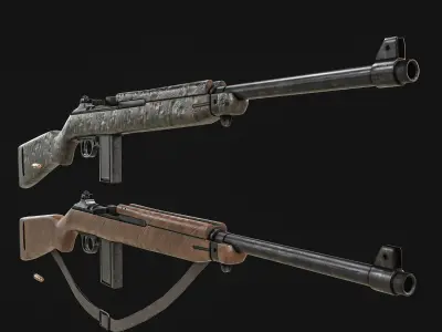 M1 Carbine Low-poly 3D model