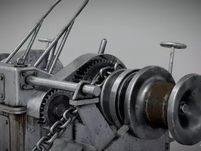 guincho de navio Low-poly 3D model