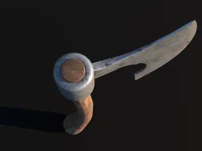 LowPoly Battle Axe GameReady Weapon Asset Low-poly 3D model